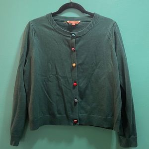 Modcloth green mismatched button cardigan sweater